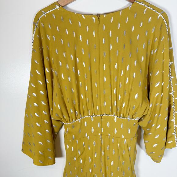 House of Harlow 1960 x REVOLVE OWEN DRESS Flowy Metallic Dot Small Mustard Flaw - Picture 8 of 15